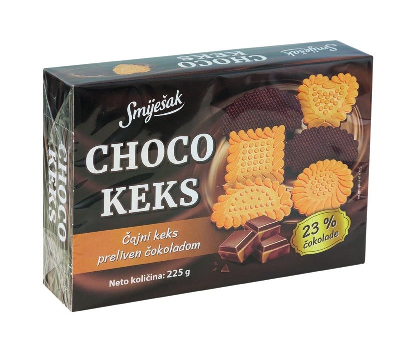 Keks čajni s 23% čokolade 225 g - Akcija u trgovini NTL