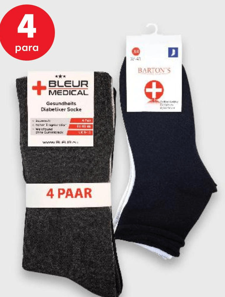 Čarape dijabetičarske 4 para/pak - Akcija u trgovini KTC