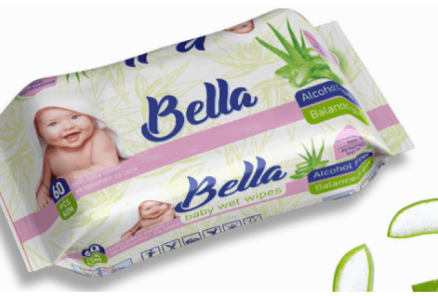 Maramice vlažne baby aloe vera Bella 120 kom
