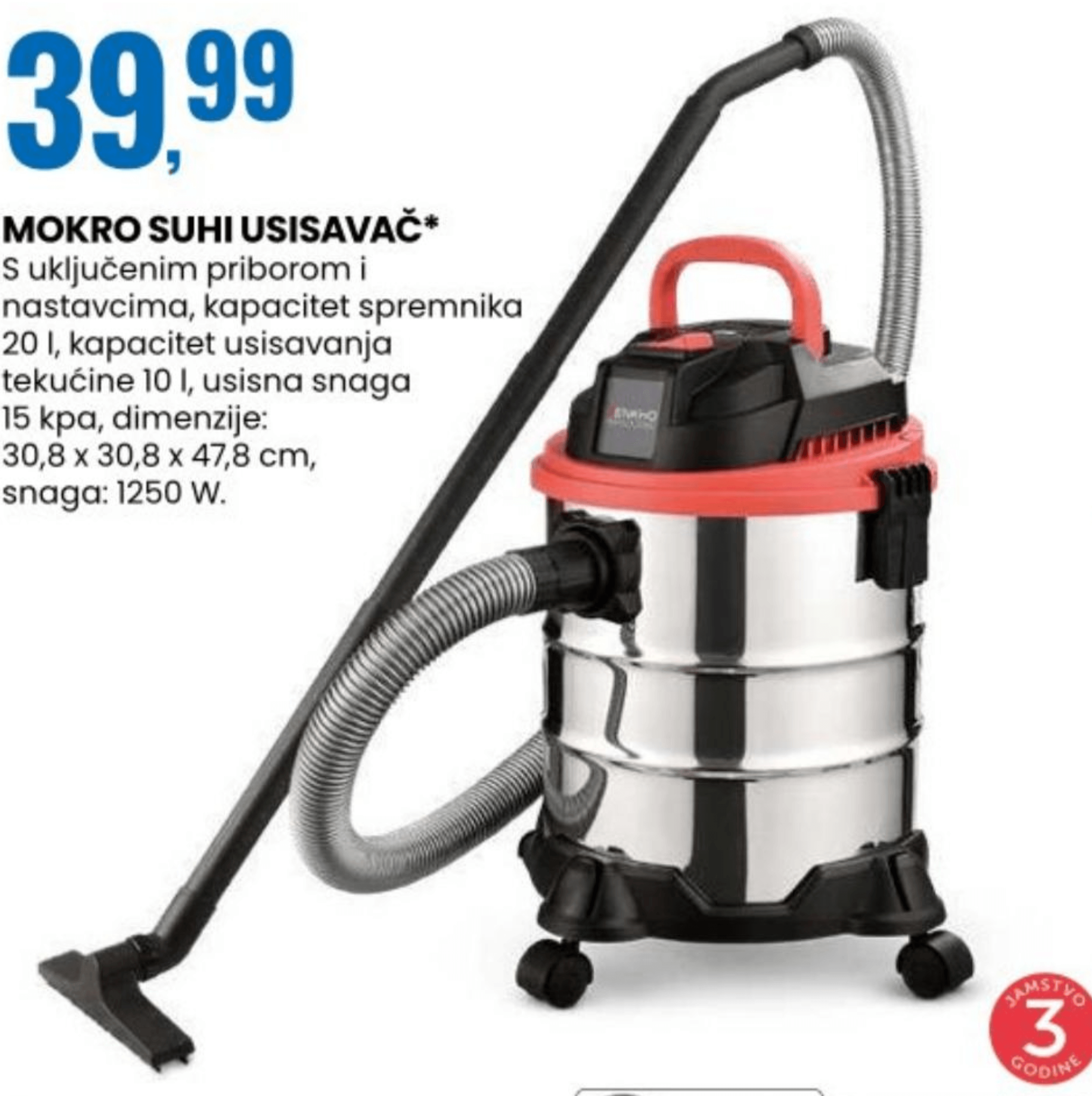 Mokro suhi usisavač ENKHO PROFESSIONAL - Akcija u trgovini Eurospin