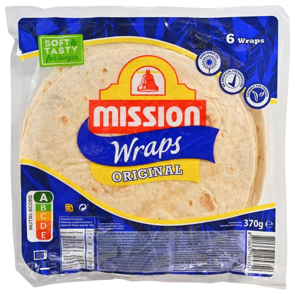 Mission wraps Tortilje 370 g
