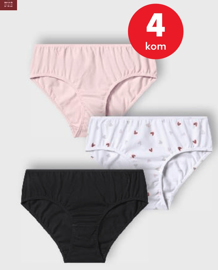 Slip gaÄice za djevojÄice 4 kom - Akcija u trgovini Kaufland