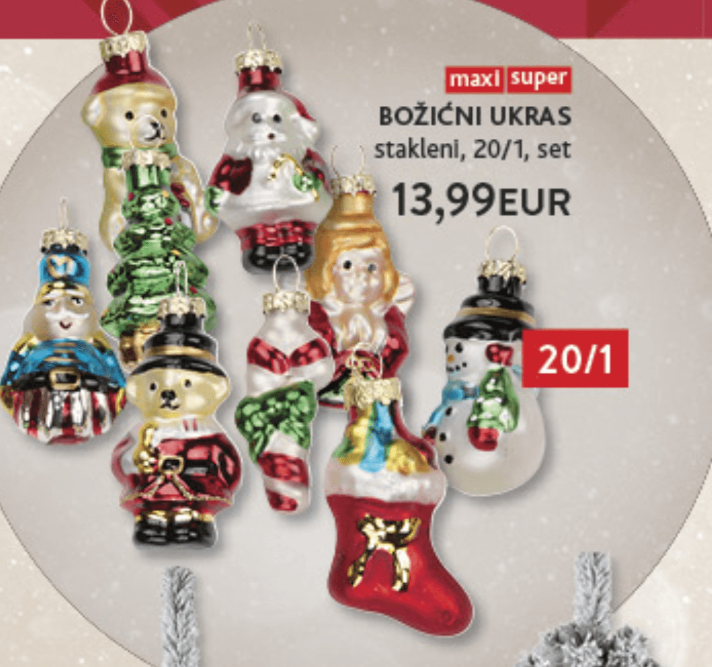 Božićni ukras 20/1, set