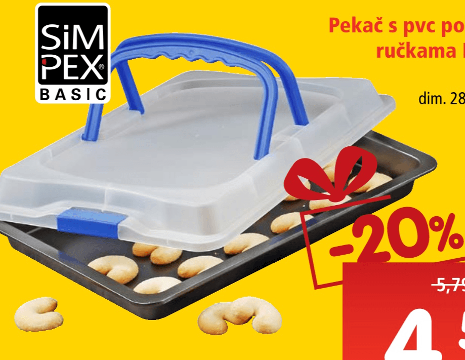 Pekač s pvc poklopcem i ručkama Easy oven 1 kom