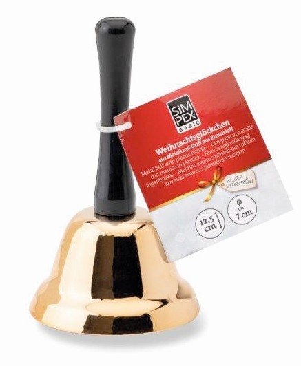 Božićno zvonce zlatno 7 x 12,5 cm, 1 kom