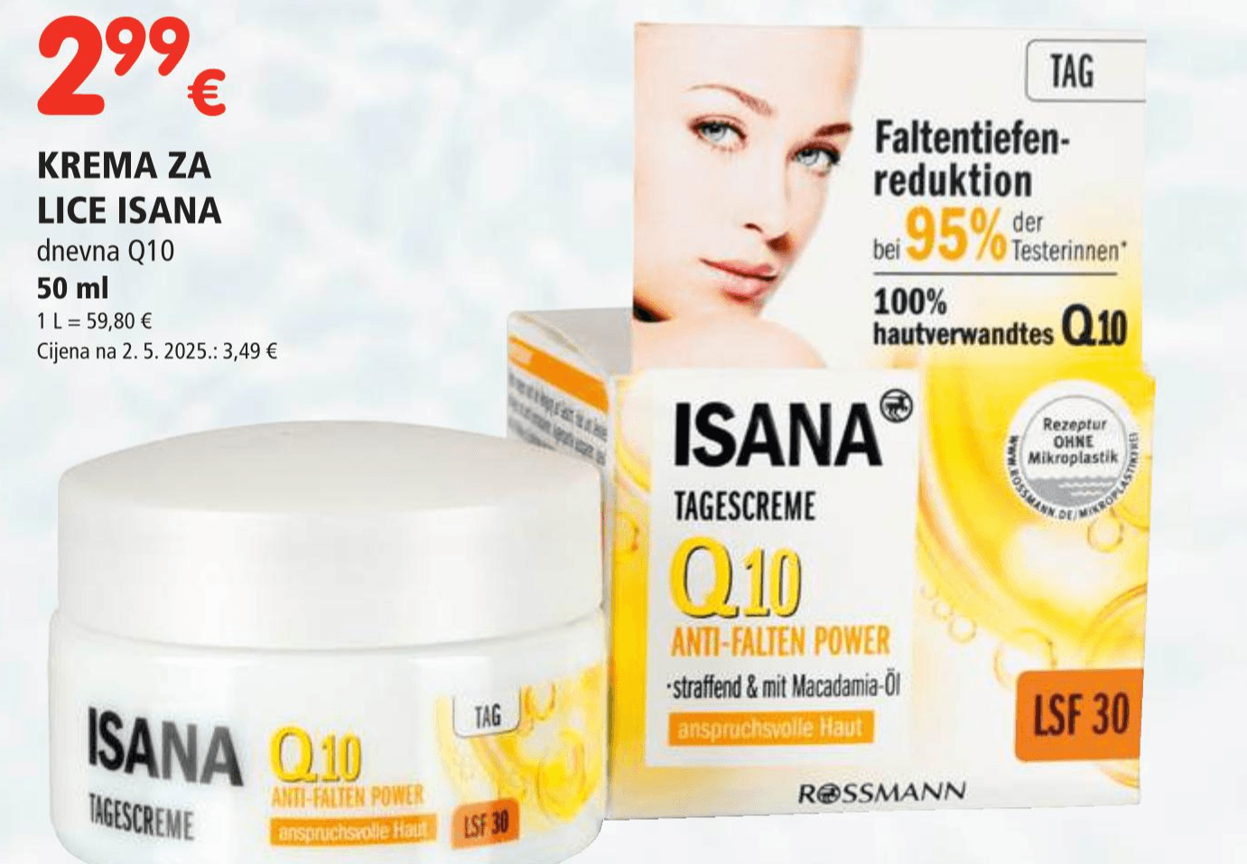 ISANA Krema dnevna Q10 50 ml - Akcija u trgovini Spar