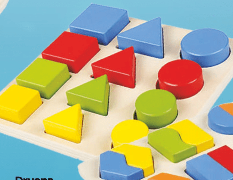 Drvena geometrijska slagalica 1 set