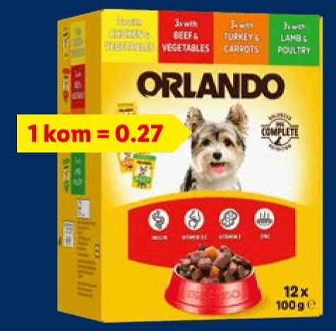 ORLANDO Mokra hrana za pse 12 x 100 g - Akcija u trgovini Lidl