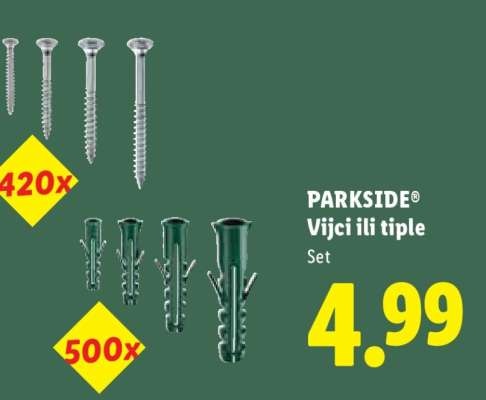 PARKSIDE Vijci ili tiple Set, 420x, 500x - Akcija u trgovini Lidl