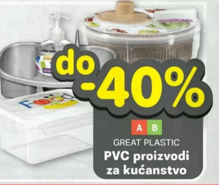 PVC proizvodi za kućanstvo GREAT PLASTIC - Akcija u trgovini Plodine