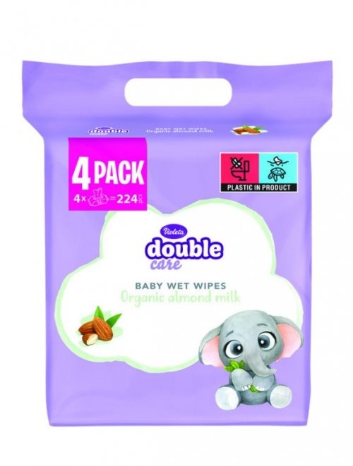Maramice vlažne Baby badem 224 kom (4 x 56 kom) Violeta