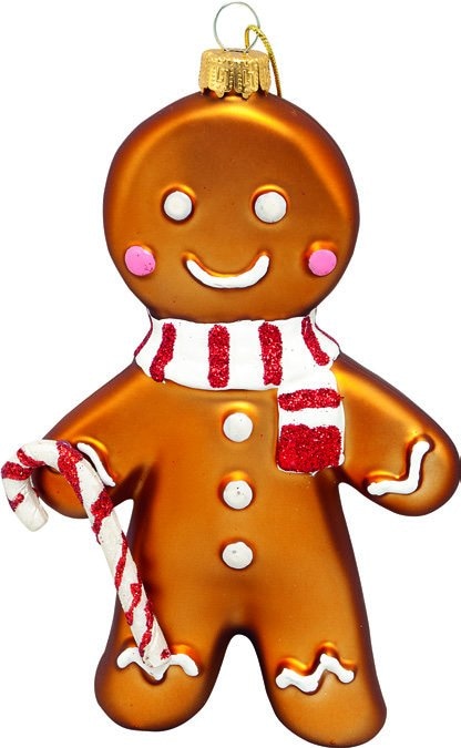 Božićna dekoracija stakleni medenjak 8 cm, 1 kom.