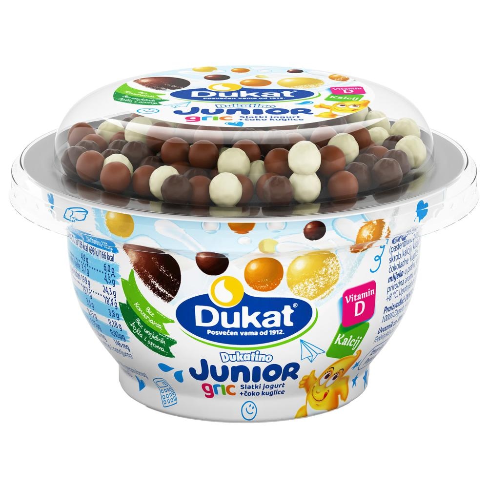 Dukatino Gric jogurt s čokoladnim kuglicama 122g - Akcija u trgovini Konzum