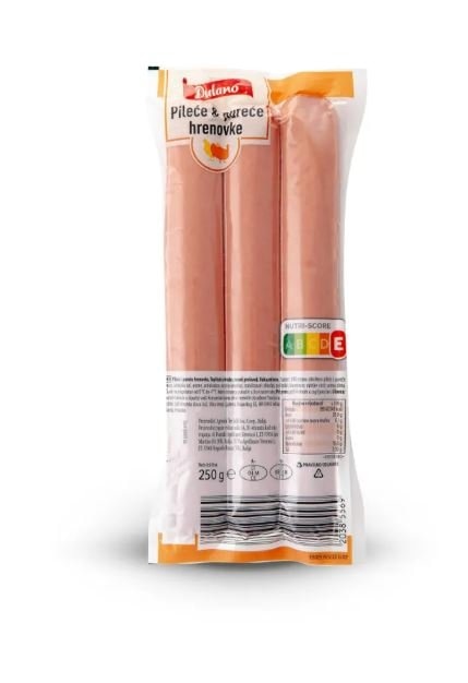 DULANO Pileće i pureće hrenovke bez ovitka 250 g - Akcija u trgovini Lidl