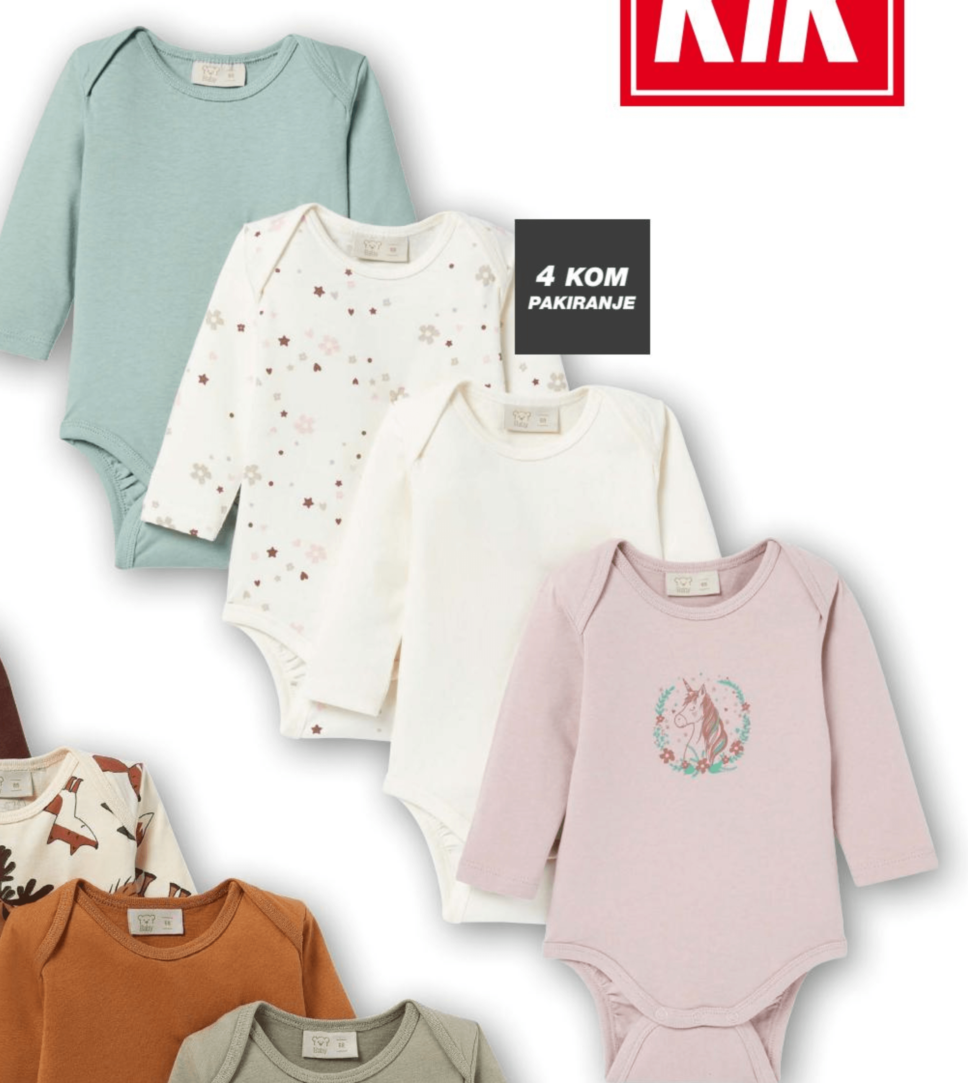 Bodiji za bebe 4 kom