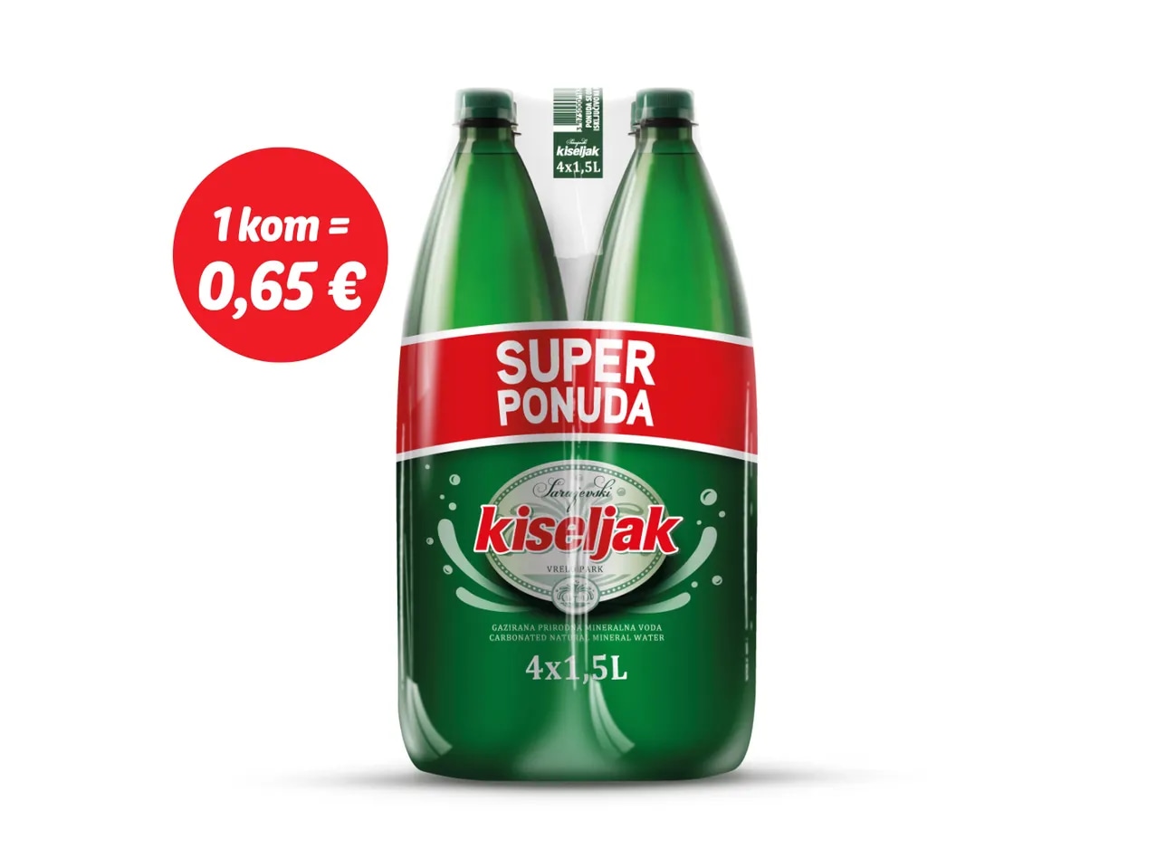 Sarajevski kiseljak Gazirana mineralna voda 4 x 1,5 l