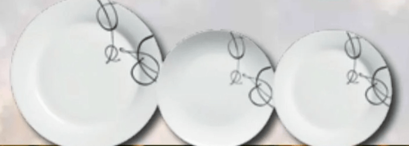 Set porculanskih tanjura White&Black 18-dijelni