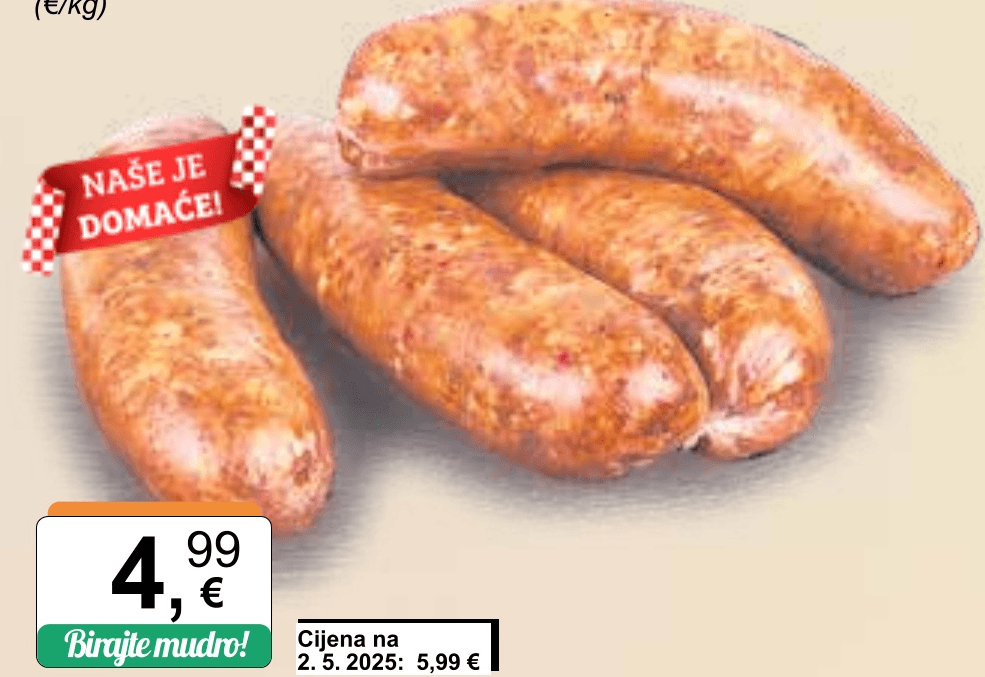 Domaća kobasica za sušenje i pečenje rfs