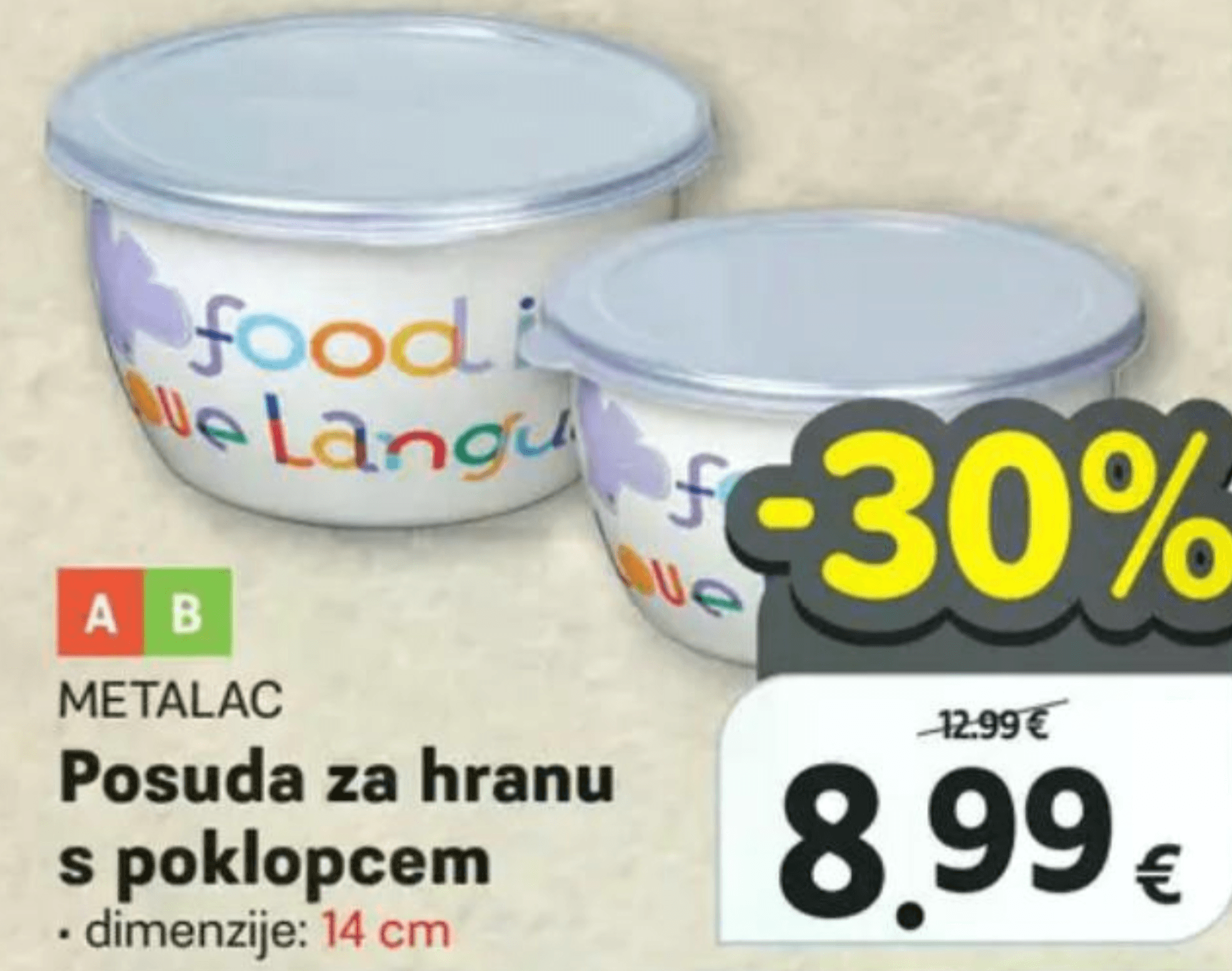 Metalac Posuda za hranu s poklopcem - Akcija u trgovini Plodine