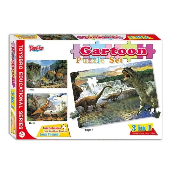 Puzzle - Dinosauri 3/1 pakiranje, 153 kom