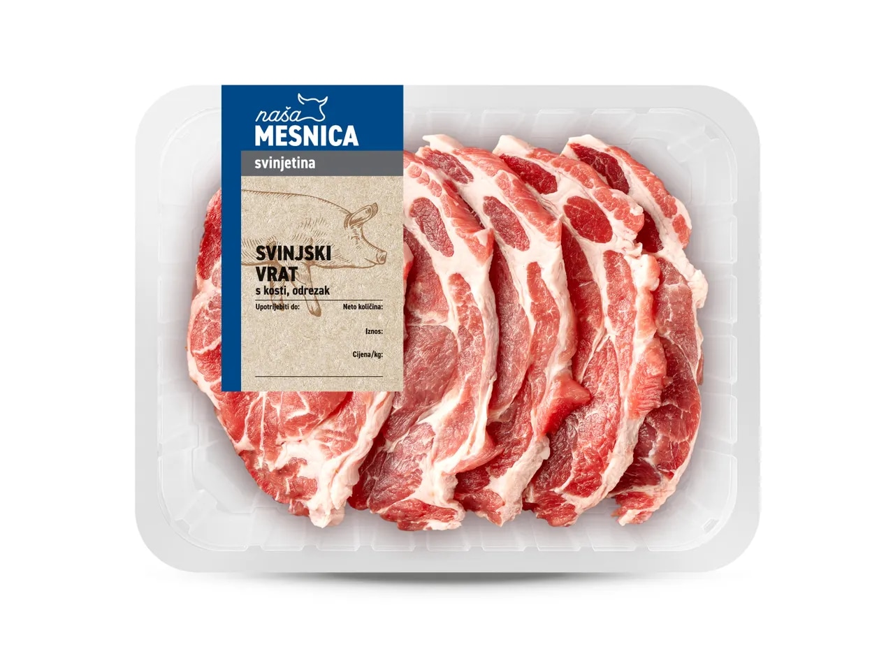 Svježi svinjski vrat bez kosti cca 600 g