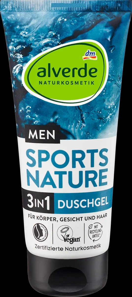 alverde MEN gel za tuširanje 3u1 Sports 200 ml - Akcija u trgovini Dm