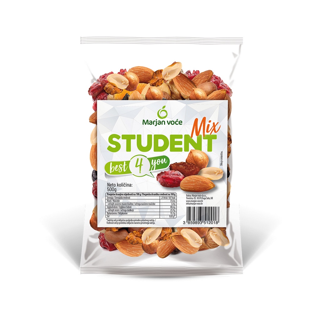 Marjan Voće Student mix 500 g - Akcija u trgovini Kaufland