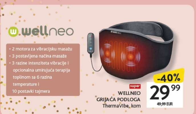 Wellneo grijaća podloga ThermaVibe kom