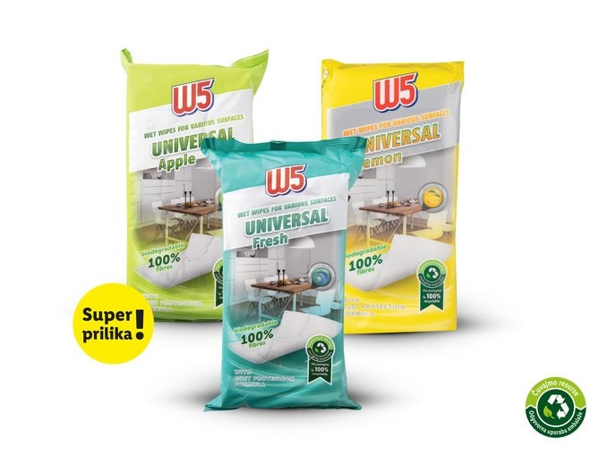W5 Univerzalne biorazgradive maramice za čišćenje 80 kom - Akcija u trgovini Lidl