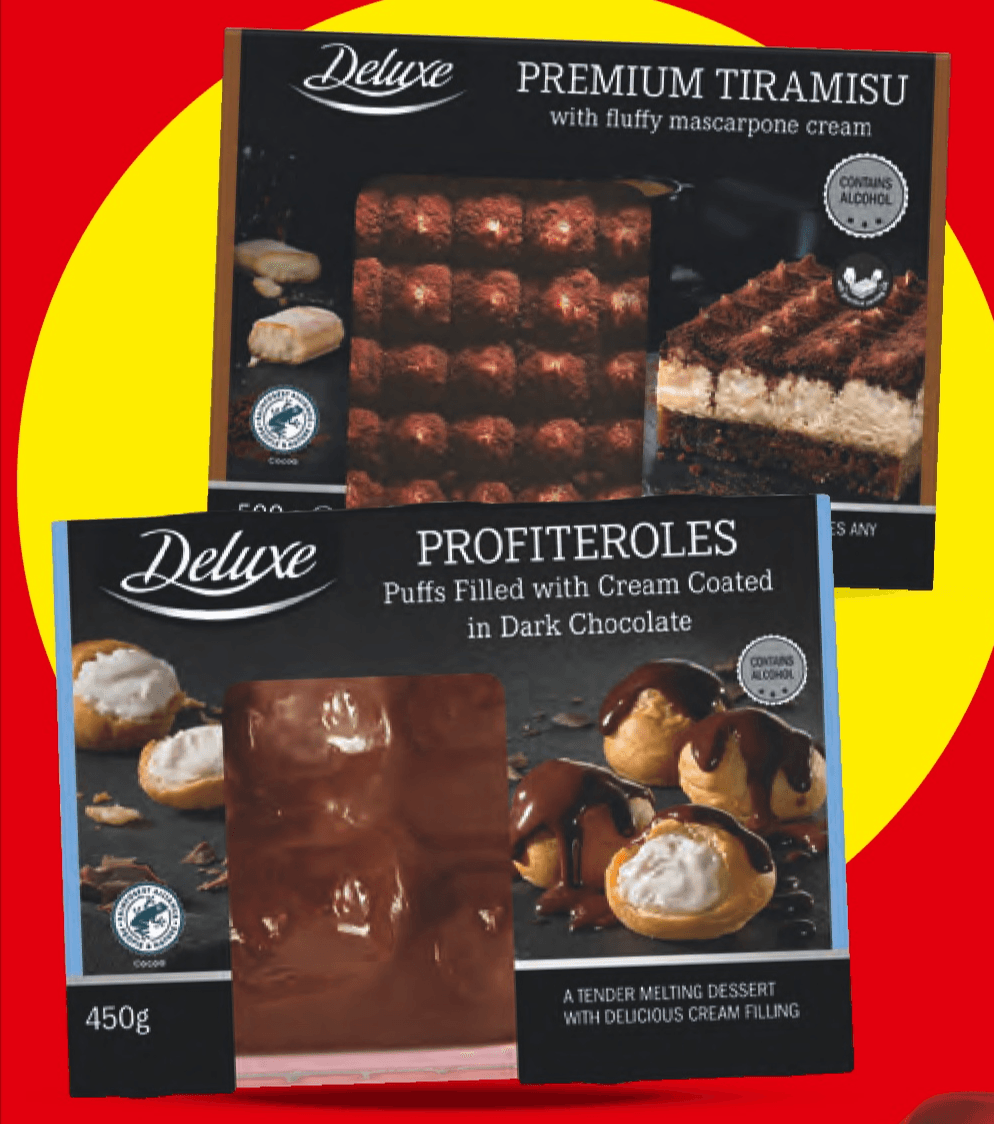 Deluxe Tiramisu ili Profiteroli 450 g ili 500 g Deluxe