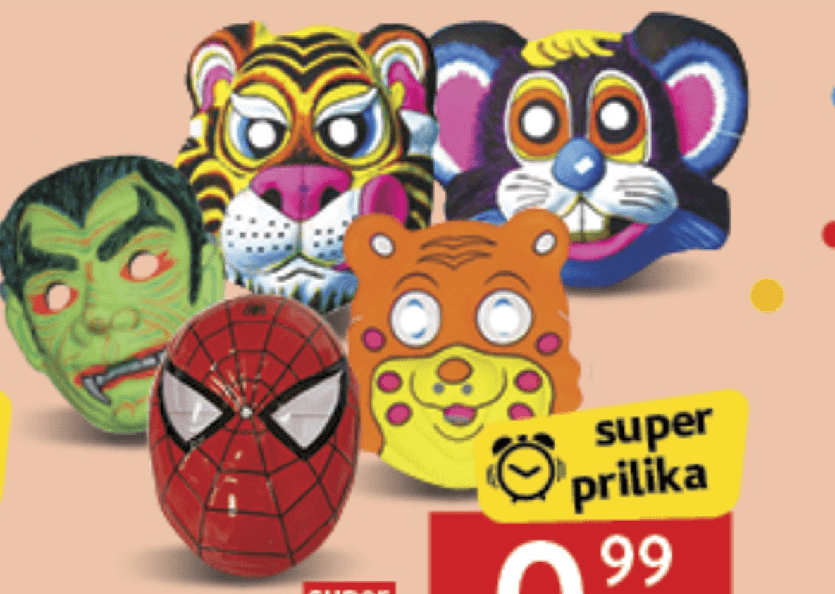 Dječje maske kom - Akcija u trgovini Konzum