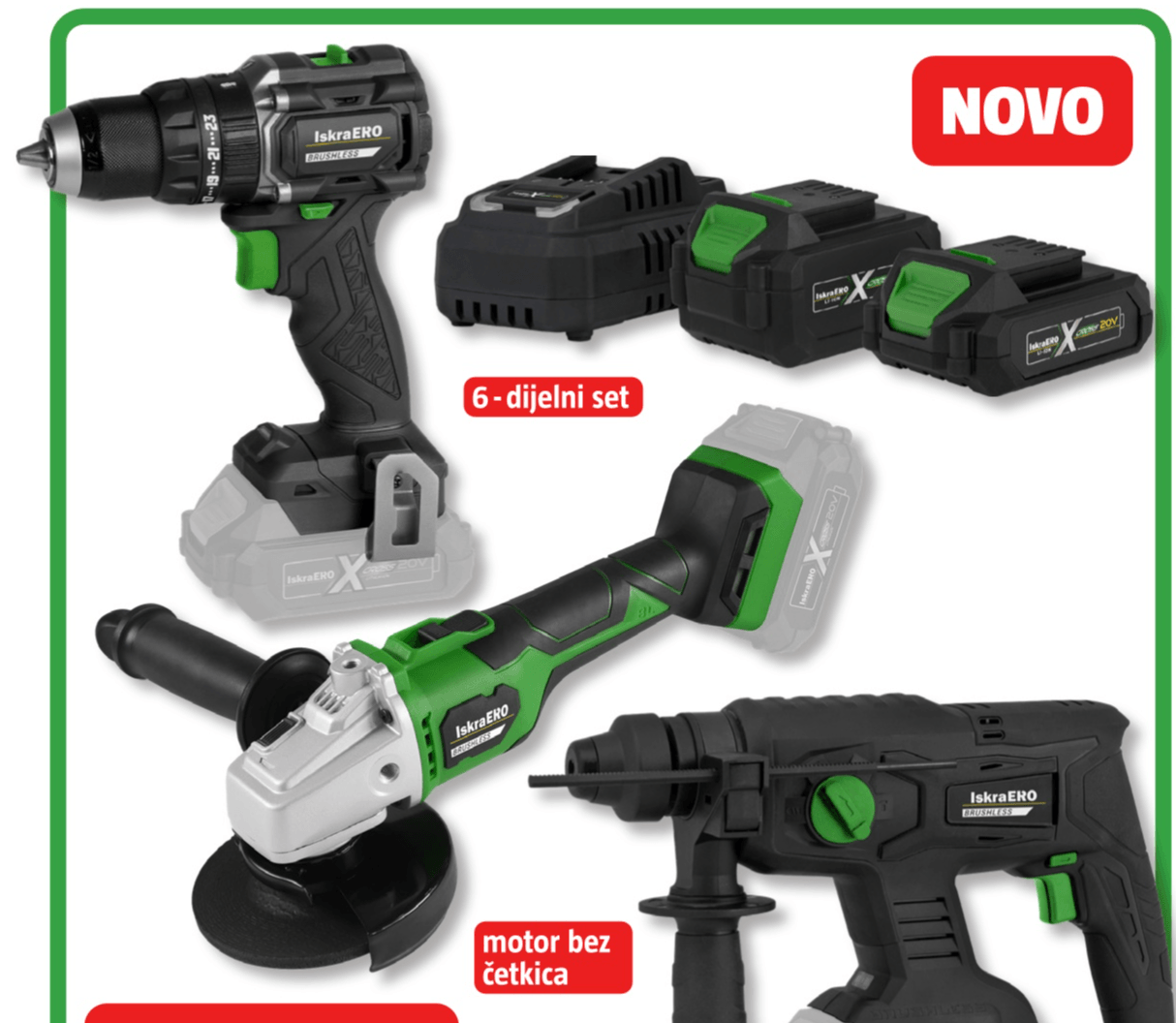 Set aku alata 'ERO X-Cross IEX - BR-6FC2040' 6-dijelni set