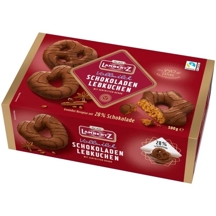 Lambertz Gingerbread in chocolate with decor 500 g