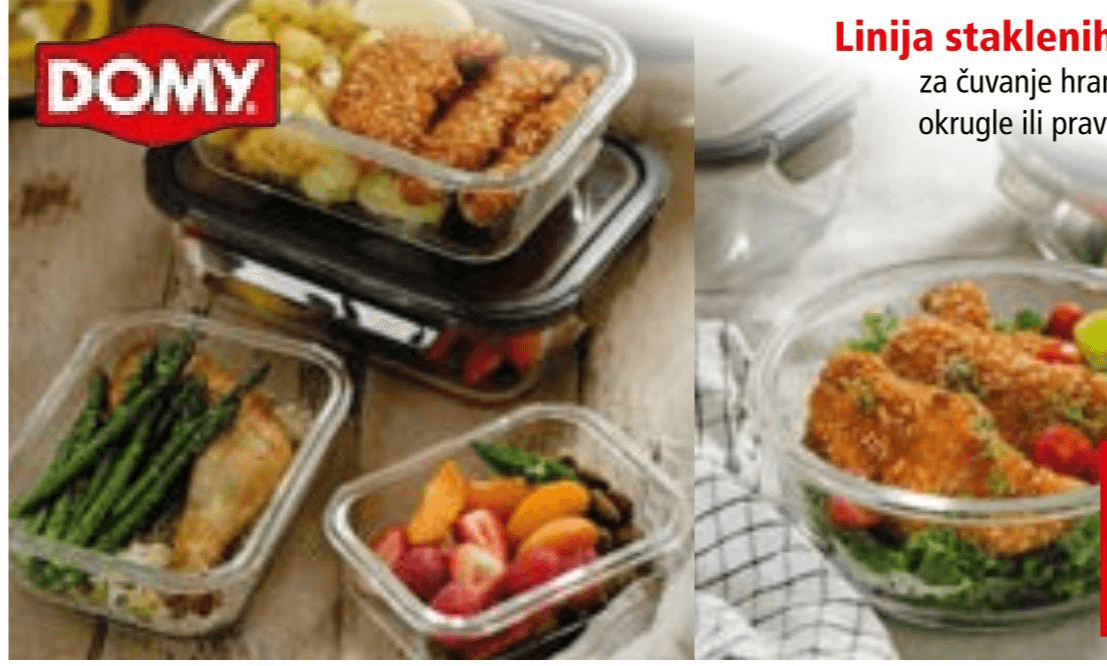 Linija staklenih posuda Domy 1 kom - Akcija u trgovini Interspar