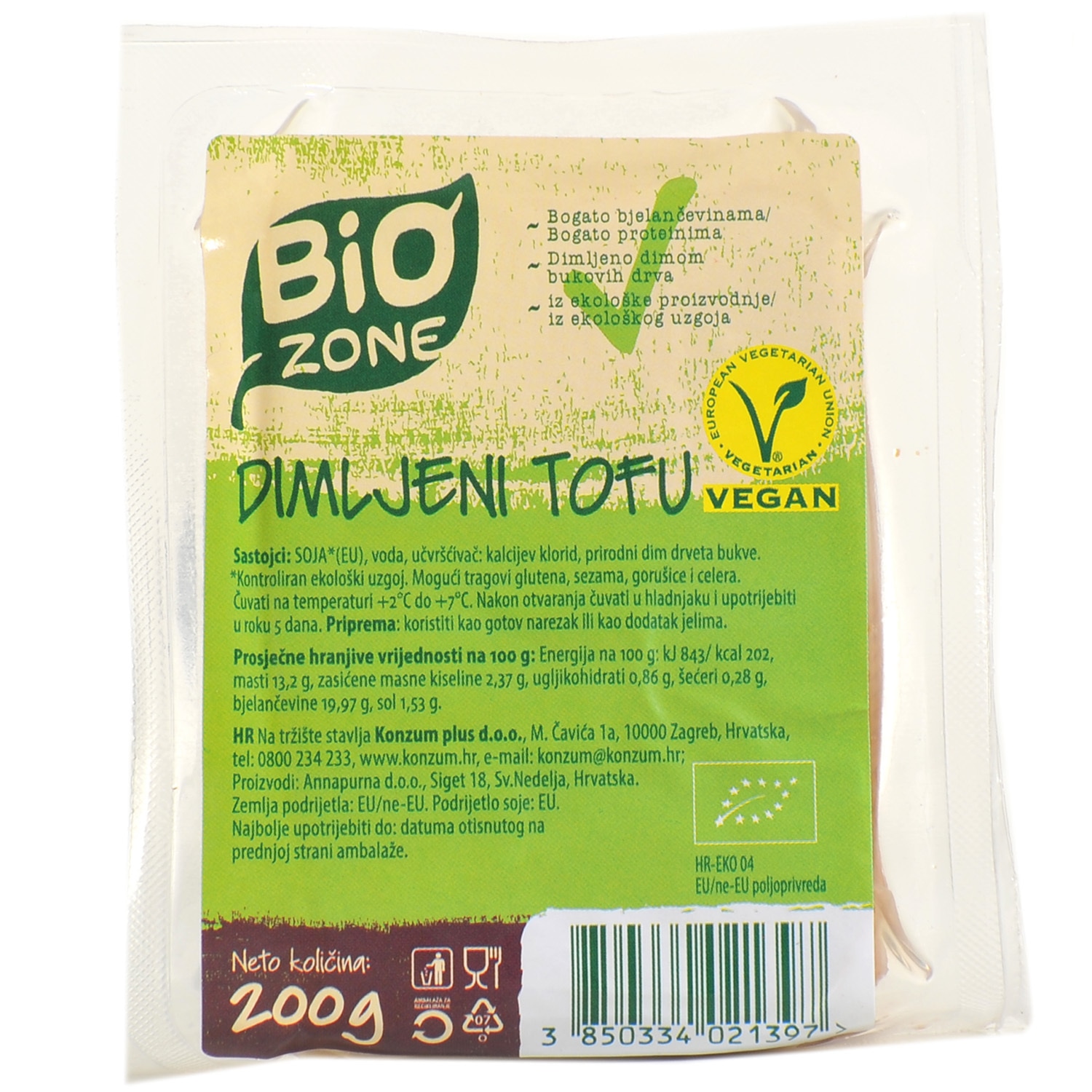 BIO ZONE TOFU dimljeni 200g - Akcija u trgovini Konzum