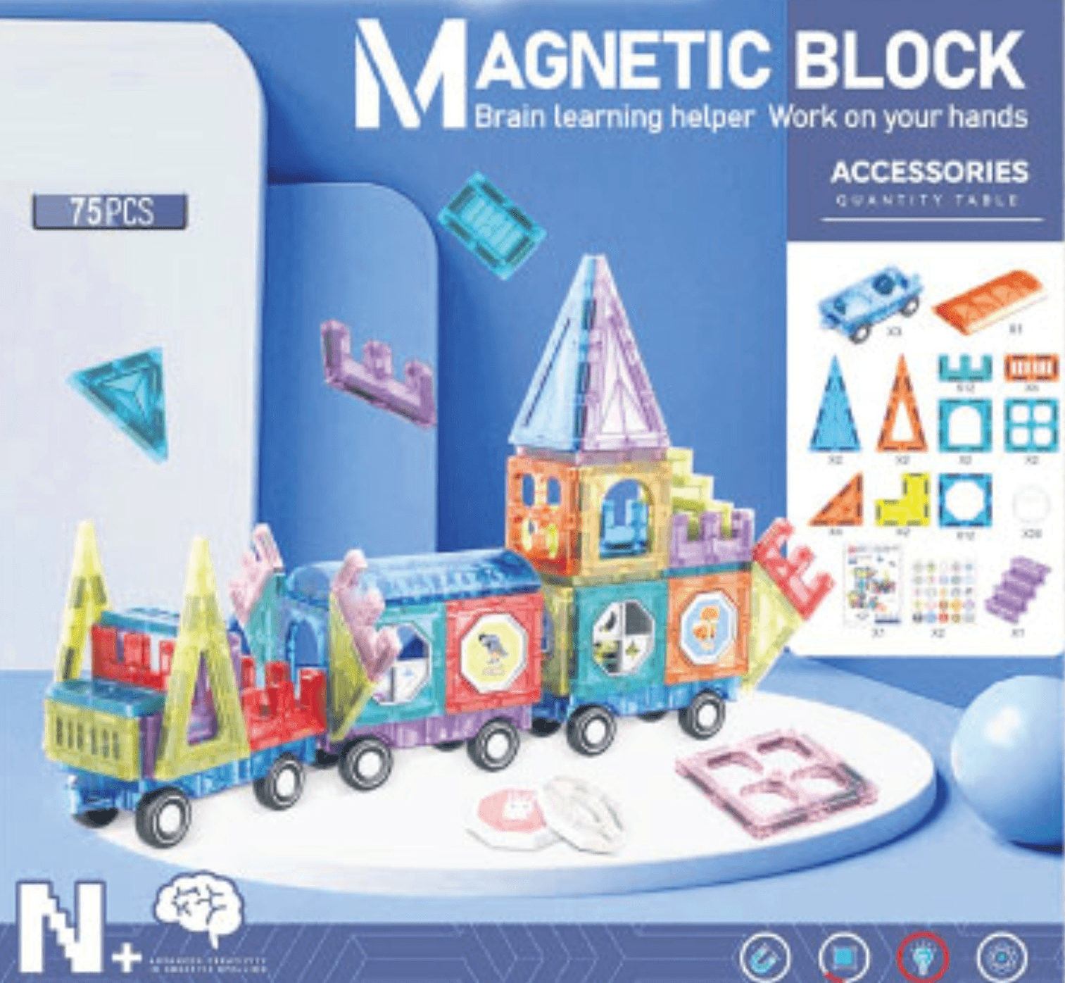 Set za igru - kocke magnetne 75 kom