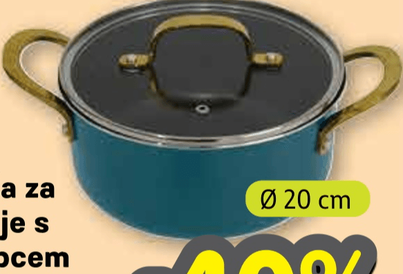 Posuda za kuhanje s poklopcem Ø 20 cm - Akcija u trgovini Plodine