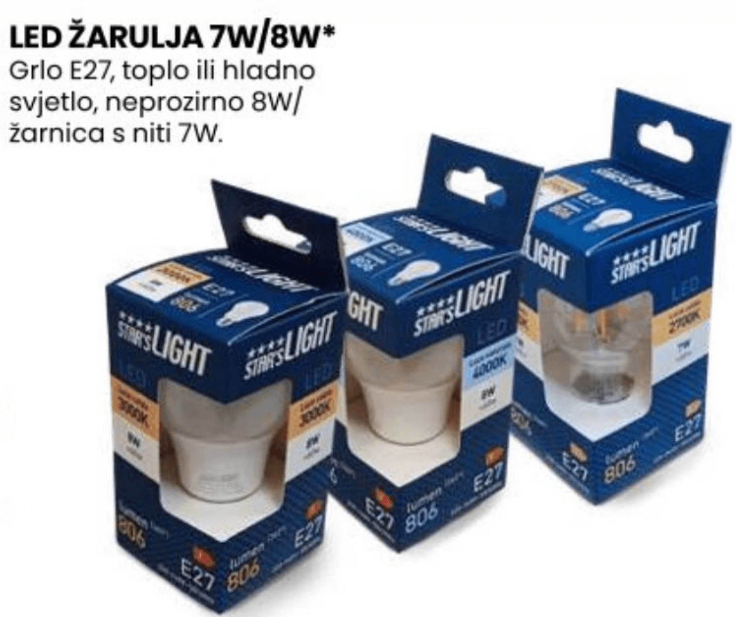 LED žarulja 7W/8W STAR'S LIGHT - Akcija u trgovini Eurospin