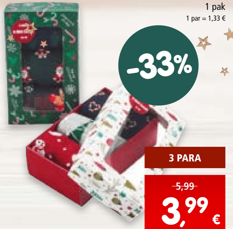 Poklon pakiranje ženskih ili muških čarapa 1 pak