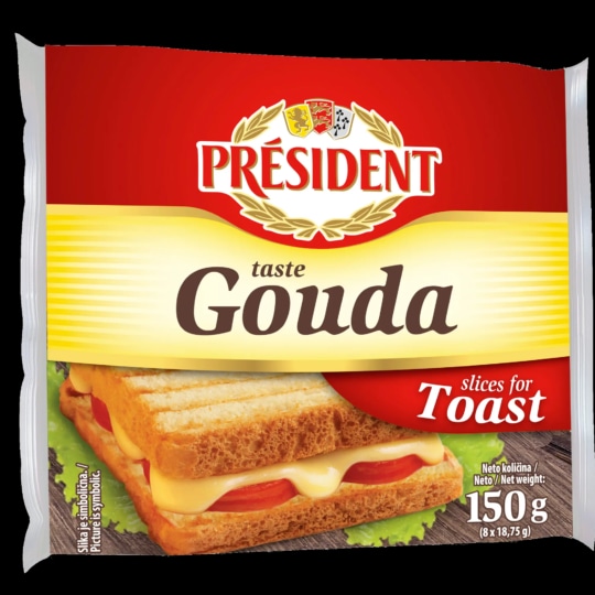 PRESIDENT Toast sir u listićima 150 g