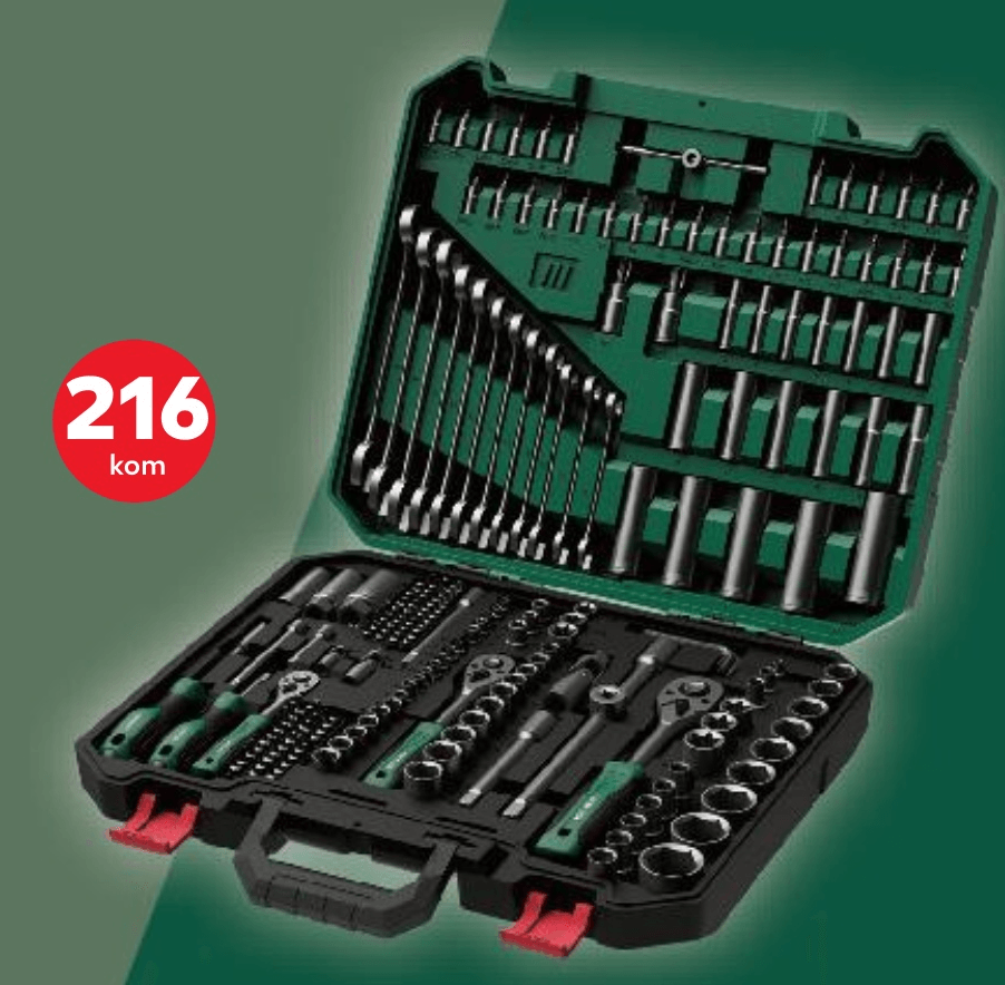 Parkside Set nasadnih ključeva 216 kom