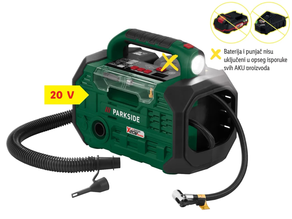 PARKSIDE® 2 u 1 aku kompresor i zračna pumpa - Akcija u trgovini Lidl