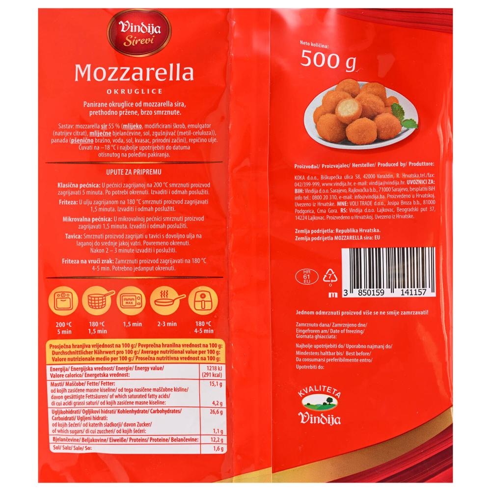 'z bregov Panirane mozzarella okruglice 500 g