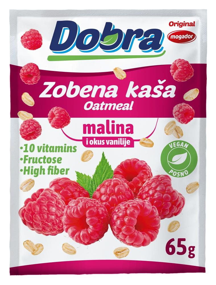Kaša zobena čokolada, šumsko voće, šljiva malina-vanilija Dobra 65 g