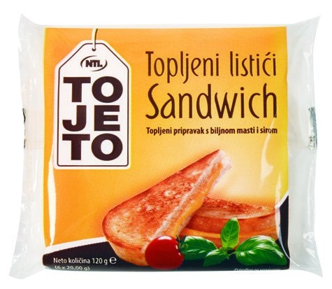 Topljeni listići toast, sandwich 120 g - Akcija u trgovini NTL