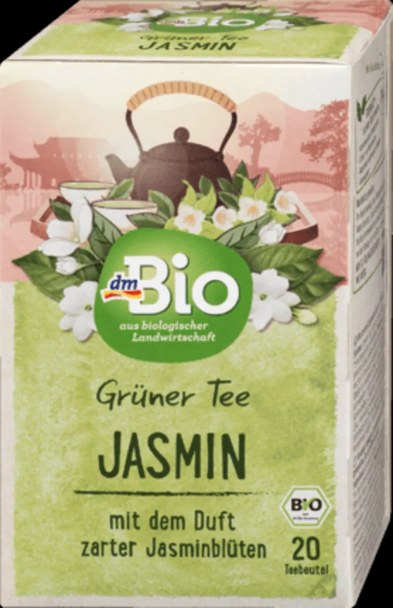 dmBio zeleni čaj s jasminom 20 vrećica, 30 g