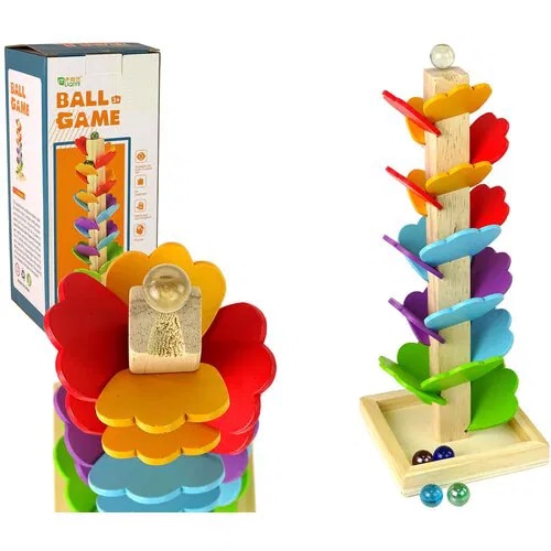 Drveni toranj za kotrljanje loptica 1 kom