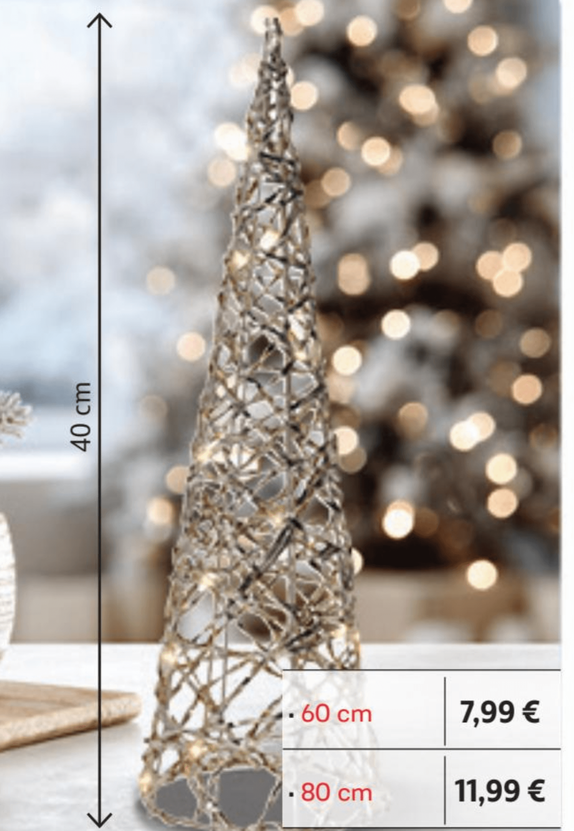 Božićna LED piramida 40 cm