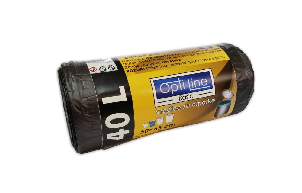 OPTILINE Vreće za smeće 15 kom, 40l - Akcija u trgovini Pivac