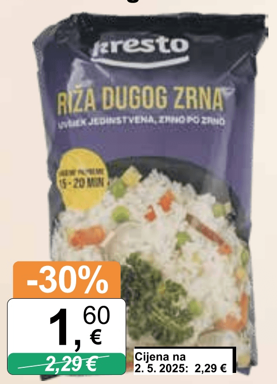 Kresto Riža dugo zrno 1 kg